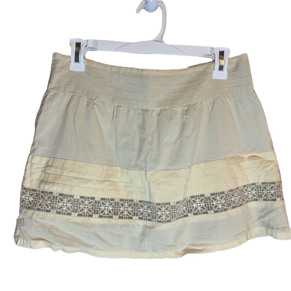 Billabong Skirt 3 Cream Lined Zipper geometric boho a line bohemian beach vacay - Picture 1 of 9
